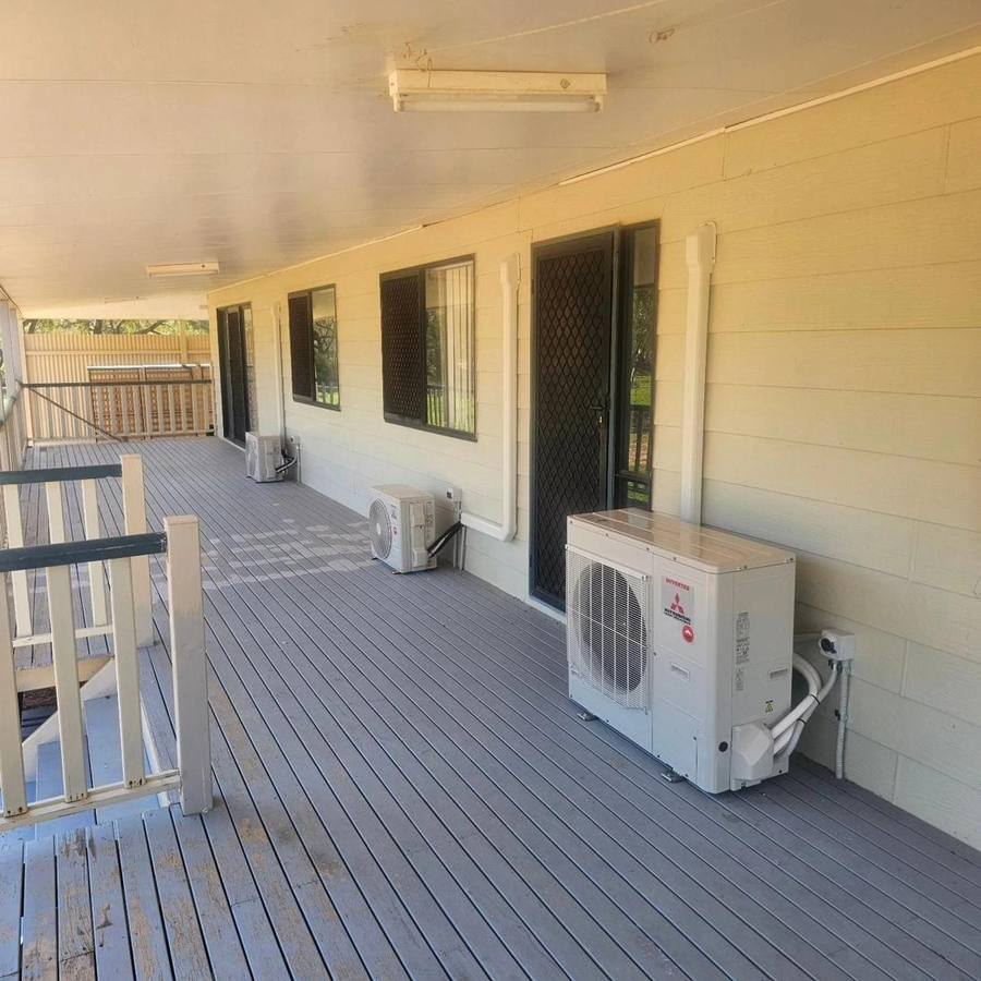 Verandah split systems — Mitsubishi Heavy Industries · homestead — Rising Sun Electrical