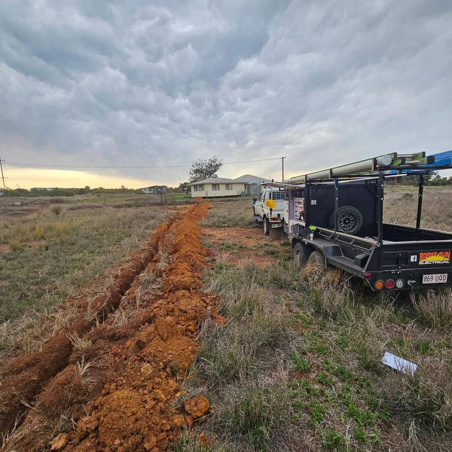 Underground cable run — Trenching & underground mains — Rising Sun Electrical